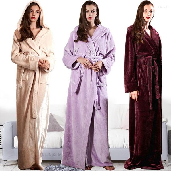 Vêtements de nuit pour femmes femmes Super Long thermique flanelle peignoir de bain grande taille dessin animé étoile hiver chaud fermeture éclair peignoir enceinte robe de chambre hommes