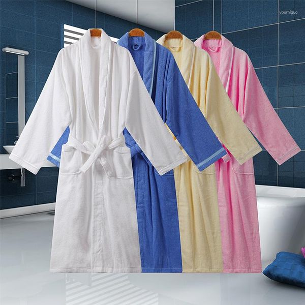 Ropa de dormir para mujer Toalla de invierno para mujer Albornoz Kimono de algodón Albornoces de baño Unisex Bata larga Ducha Dormir Bata de rizo