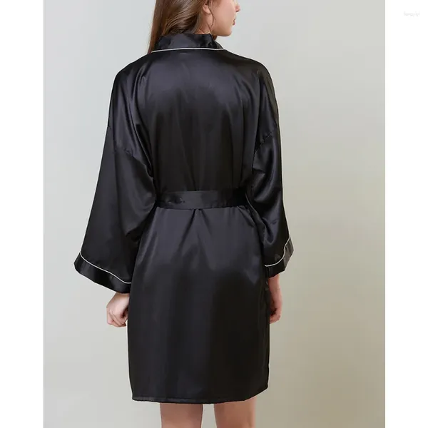 Vêtements de nuit pour femmes Femmes Satin Kimono Robe à manches longues Soyeux Peignoir Mariées Demoiselles d'honneur Robe de pyjama pour le mariage