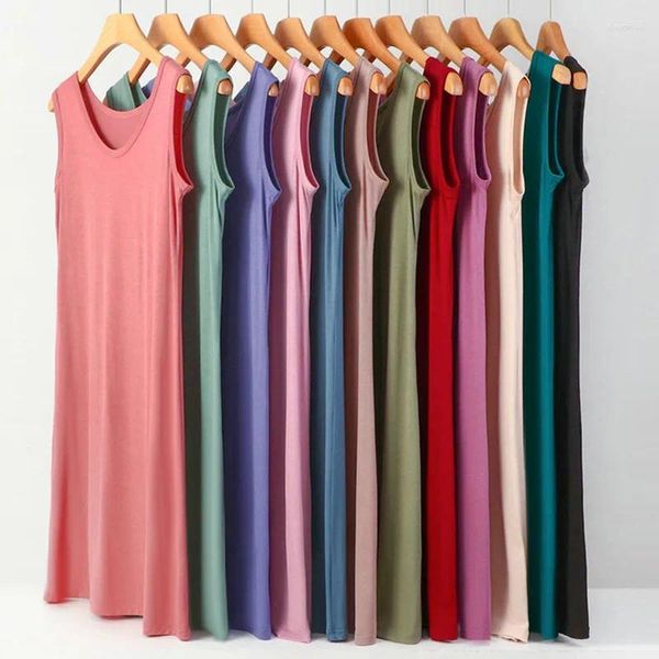 Ropa de dormir para mujer XL-8XL Camisones de verano Camisón sin mangas de algodón para mujer Tallas grandes Camisón suelto para mujer Ropa de dormir informal para el hogar