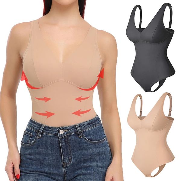 Femmes mince corps complet Shaper avec soutien-gorge intégré Shapewear ventre contrôle hauts taille formateur Corset Body 231220