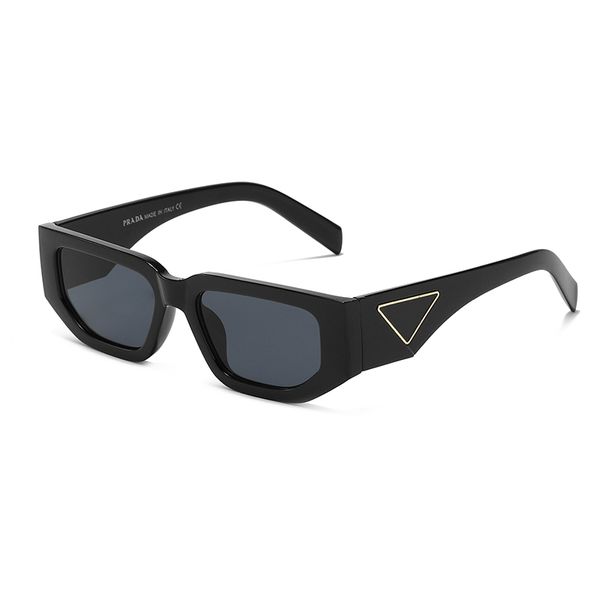 Gafas de sol de montura pequeña para mujer, diseñador Like P, gafas antideslumbrantes UV400, triángulo invertido, etiqueta de metal, gafas de sol con montura irregular