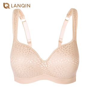 Soutien-gorge balconnet à armatures en jacquard lisse pour femmes, grande taille 220511