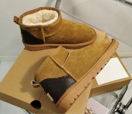 Bottes de neige pour femmes conjointement en cuir enfants bottines chaussures femmes enfants coton chaussure