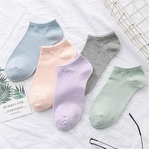 Damensocken einfarbige Bootssocken Frühling und Sommer Bonbonfarben dünne Baumwollsocken Damen Low-Cut-Sport Cotton344U