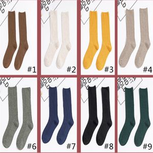 Chaussettes pour femmes hiver couleur Pure loisirs Sports épaissir chaud confortable mode aiguille épaisse coton expédition rapide