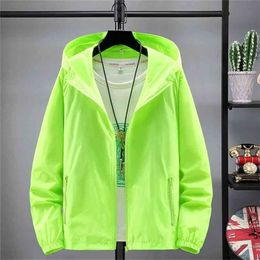 Dames Solid Jacket Hooded Rits Dunne Lente Zomer Dames Casual Jassen Sun Protection Kleding Jassen voor Vrouw 210922