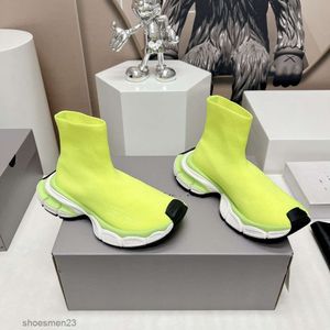 Zapatillas de deporte de punto reciclado de velocidad para mujer Nuevos calcetines elásticos Balencaga de punto Moda Versátil Pareja Calcetín casual Zapato Diseñador Moda Bota para hombre