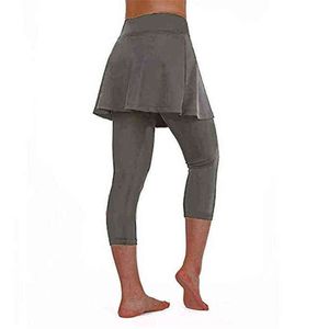 Pantalons de yoga sport pour femmes Leggings jupe sans couture Culottes Athlétique Tennis Workout Gym Cropped Tight Pantalons Dropship # A H1221