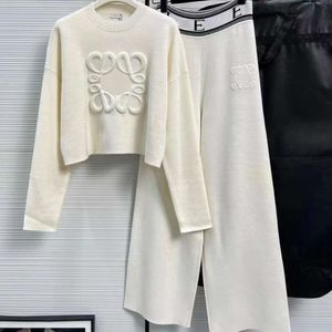 Suite de sport pour femmes Designer Fashion Sports Couverture de sports en tricot-tricot Loe 3D Broidered Hoodie Letter Jacquard Casual Pantal