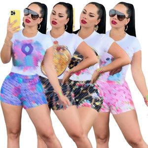 Costumes de sport pour femmes Pantalons décontractés Costumes Vêtements de jogging pour femmes Designer Manches courtes et shorts de mode Imprimés Costumes de vêtements de sport Free Ship