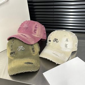 Casquette de printemps et d'été pour femmes, rue, tendance, trous cassés, lettre, motif personnalisé, Casquette brodée, loisirs de plein air, chapeau de baseball