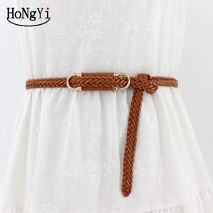 Robe de printemps et d'été pour femmes rétro décorative fine ceinture sauvage boucle sauvage tressée ceinture de taille féminine 2020 267E
