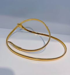 Hoge kwaliteit designer tasaccessoires modieuze metalen slangvormige opvouwbare tailleband armband kraag enkelketting