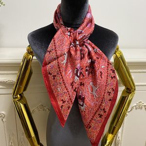 Écharpe carrée pour femmes, bonne qualité, 100% soie sergé, belle écharpe d'été, motif pinte, taille 90cm- 90cm