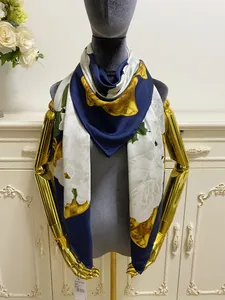 dames vierkante sjaals sjaals sjaal 100% twill zijden materiaal pint letters bloemen patroon maat 130 cm - 130 cm