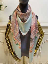 Foulard carré femme châle 100% cachemire écharpes chaudes imprimé lettre fleurs motif taille 130cm-130cm