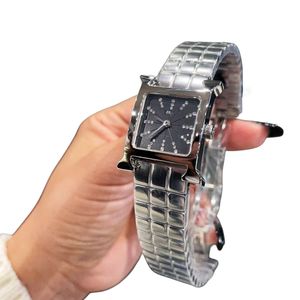 Montre carrée pour femmes, Simple et polyvalente, bracelet en acier, cadran diamant, montre de luxe de styliste