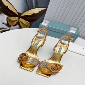 Sandales à talons aiguilles pour femmes, chaussures d'été de styliste en cuir, grande taille, mode sexy, vêtements de cérémonie, tempérament élégant, chaussures de bureau, chaussures de mariage, 9,5 cm