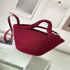 Sac de paille pour femme sac à main en nylon ouvert sac à panier décontracté mode mini sac à bandoulière réseau rouge recommandé