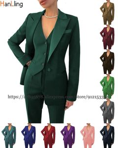 Costume 3 pièces pour femmes, vêtements de travail formels, ensemble pantalon de bureau, veste pour dames, blazer décontracté, pantalon, tenue 231225
