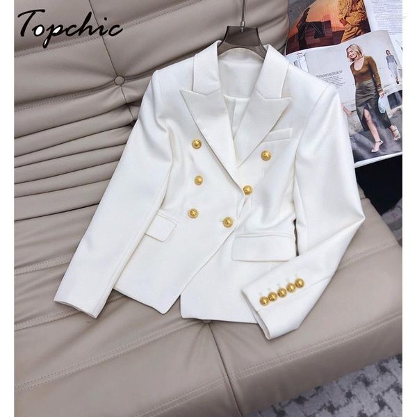 Costumes pour femmes 20% mélanges de laine manteaux de luxe Designer élégant cranté Double boutonnage Blazer Mujer 2023 blanc noir Jaqueta Feminina