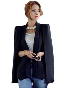 Costumes pour femmes 2022 coréen col châle manches fendues Cape Blazer Cape femmes printemps couleur unie OL costume veste manteau noir blanc PZ4142