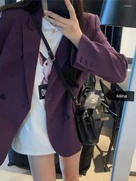 Trajes de mujer 2023 Otoño e Invierno estilo coreano Ins Commuter Retro Hong Kong traje pequeño Top chaqueta holgada de manga larga