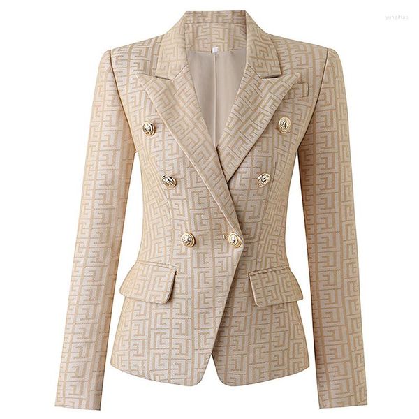 Trajes de mujer 2023 primavera y otoño europeo americano de alta calidad Jacquard tela Casual chaqueta superior traje profesional Blazers