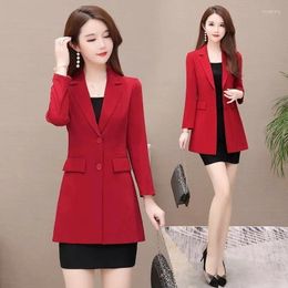 Costumes pour femmes 2023 printemps automne mince femme blazer veste noir rouge bureau dames à manches longues costume manteau grande taille vêtements d'extérieur élégants
