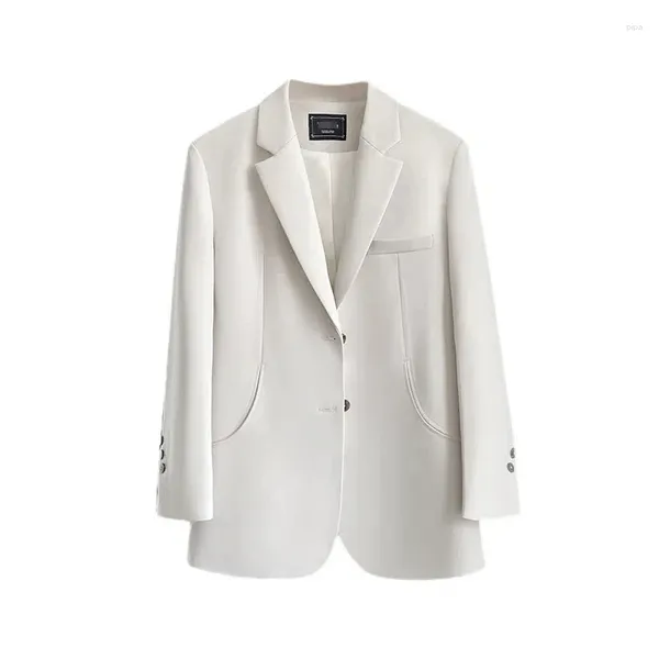 Costumes pour femmes 2023 printemps automne costume blanc femmes veste mode coréenne à manches longues blazer femme manteau décontracté bureau pardessus dames hauts