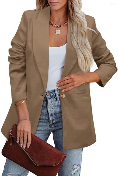 Trajes de mujer 2023 primavera Blazers abrigo de mujer chaqueta holgada verde Casual mujer moda Formal elegante abrigos Oficina señoras