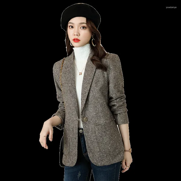 Trajes de mujer 2023 primavera otoño moda Casual mujer Blazer Oficina señoras chaqueta de manga larga ropa de trabajo estilos OL