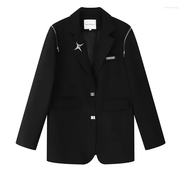 Trajes de mujer 2023, elegante chaqueta en forma de estrella, abrigos para ropa, americanas de otoño y primavera, chaqueta negra ajustada, Tops para mujer 538