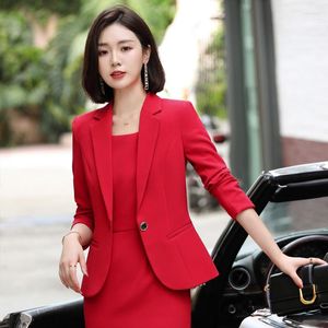 Damespakken 2023 Damesjack Fashion Red Oversize Slim Coat Ol Styles Herfst Winter Blazers For Women Business Work Blaser Outswear