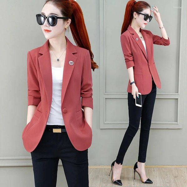 Trajes para mujeres 2024 Autumn Women Blazers Jackets Manga larga Abrigo de negocios Femenino Oficina informal Slim Coats Ropa de trabajo