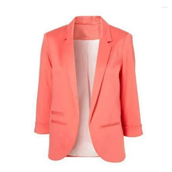 Costumes pour femmes, couleur bonbon, manches à sept points, petit costume, modèles de banlieue, blazer Slim pour femmes, 2024