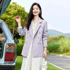 Costumes pour femmes 2024 costume vert femmes veste printemps automne mode coréenne à manches longues blazers manteau femme bureau dames blazer décontracté hauts