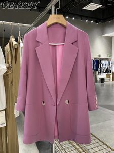 Costumes féminins 2024 printemps et été mince-violet rose tempérament Business Business Matel
