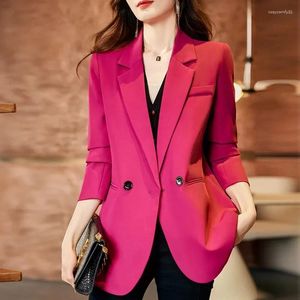 Costumes féminins 2024 printemps automne à manches longues Blazer Blazer Double bouton veste dames Business Work Wear Coat Femme Femmes OUTERWEA