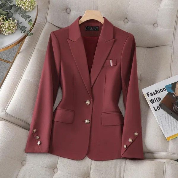 Costumes pour femmes 2024 printemps automne femmes blazer mode manches longues affaires vêtements de travail dames décontracté mince bureau veste femme hauts