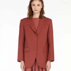 Costumes pour femmes 2024 Printemps Femmes Tempérament Trajet Rouge Jolie Blazer