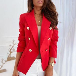 Costumes pour femmes automne grande taille Blazer femmes manteau court blanc femme bureau noir dames à manches longues rouge femme élégant manteaux décontractés 2023