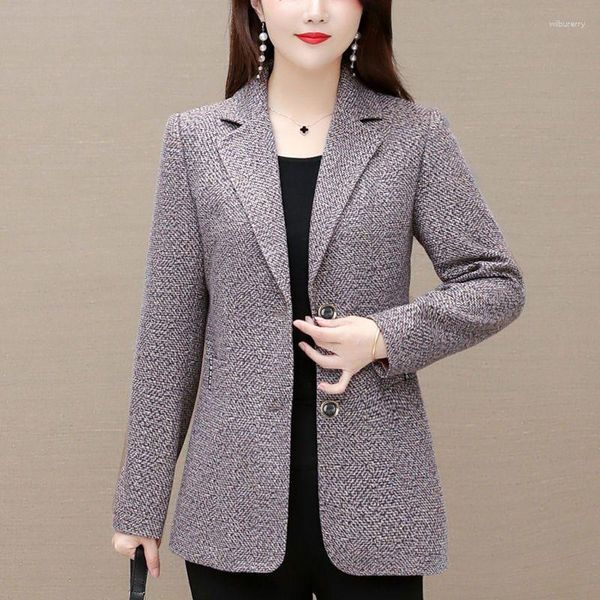 Costumes pour femmes automne printemps basique Blazer femme d'âge moyen vêtements bouton mode mince veste femme arrivée manteaux Outwear Blazers R83