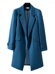 Damespakken herfst winter vrouwen uit het oog van formele blazer roze zwarte marineblauw beige kantoor dames vrouwelijk zakelijk werk slijtage lange jasjas