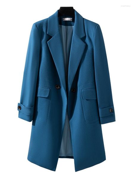 Costumes pour femmes automne hiver femmes vêtements d'extérieur blazer formel rose noir bleu marine rouge bureau dames femme affaires vêtements de travail longue veste manteau