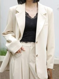 Damenanzüge Herbst Damen Casual Blazer und Jacken Einreiher Bürodame Elegant Vintage Blazer Mantel Weibliche Mode Koreanische Tops
