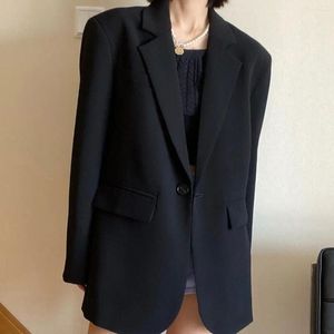 Costumes de femmes Couet noir tops Fonds coréens Fashion Navetteuse lâche décontractée Top Top Spring / Automne Blazers haut de gamme Vêtements
