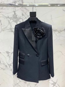 Damespakken blazer hoogwaardige lente herfstbloem dubbele borsten vrouwelijke jas voor dames bovenkleding 3 kleur 2024 ddxgz2v 4.07