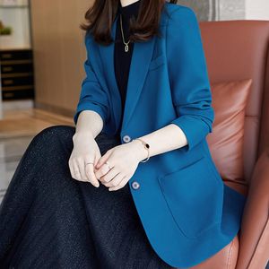 Costumes pour femmes, veste Blazer, Version printemps-automne, Style décontracté, bureau coréen après la fente, petit costume ample